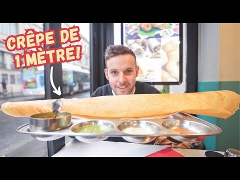Je mange une crêpe de 1m de long! Dosa I Spécialité Indienne Paris Food Tour